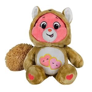CARE BEARS PLUSH – SQUIRREL COSTUME – PINK – 14" – HEARTS BELLY – COLLECTIBLE